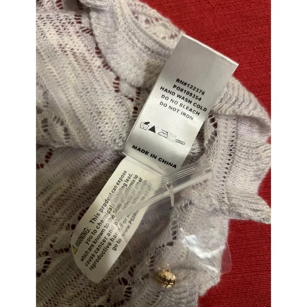 Mustard Seed NEW Ruffle Cardigan Sweater Size S Gray Knit Long Sleeve Cropped Bu - Picture 8 of 11